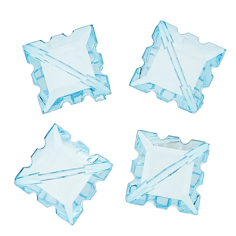 TRANSPARENT PLASTIC BEADS - TILE RELIEF - 22x16x7mm BLUE SKY (DARK) V40 - 50g Hole-1.5mm (35pcs.)