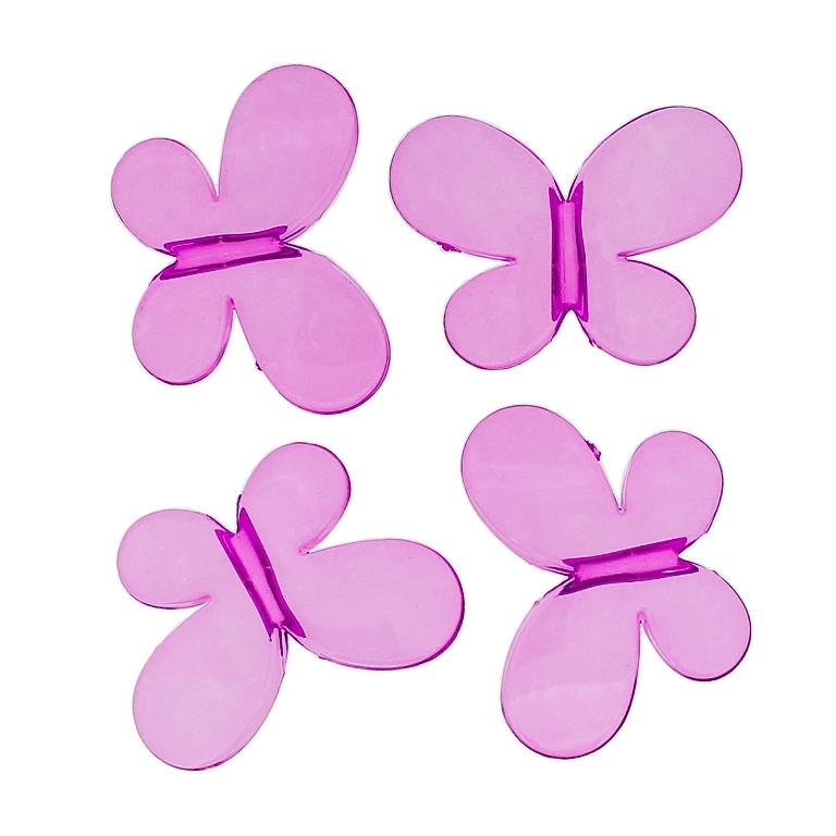 TRANSPARENT PLASTIC BEADS - BUTTERFLY 01 - SMOOTH 21x29x6mm CYCLAMEN PURPLE (DARK) V48 - 50g Hole-3.0mm (26pcs.)