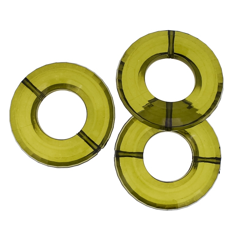 TRANSPARENT PLASTIC BEADS - RING FACETED 02 - INNER HOLE 16mm - 34x7mm GREEN MILITARY V67 - PACKAGE 500g Hole-2.0mm (105pcs.)