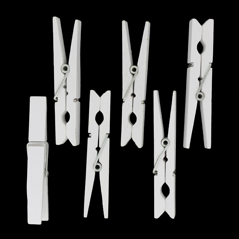 WOODEN FIGURES - CLOTHESPIN - 74х13х10mm WHITE - 5pcs.