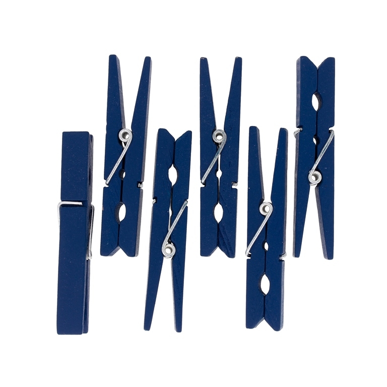 WOODEN FIGURES - CLOTHESPIN - 74х13х10mm BLUE (DARK) 07 - PACKAGE 50pcs.