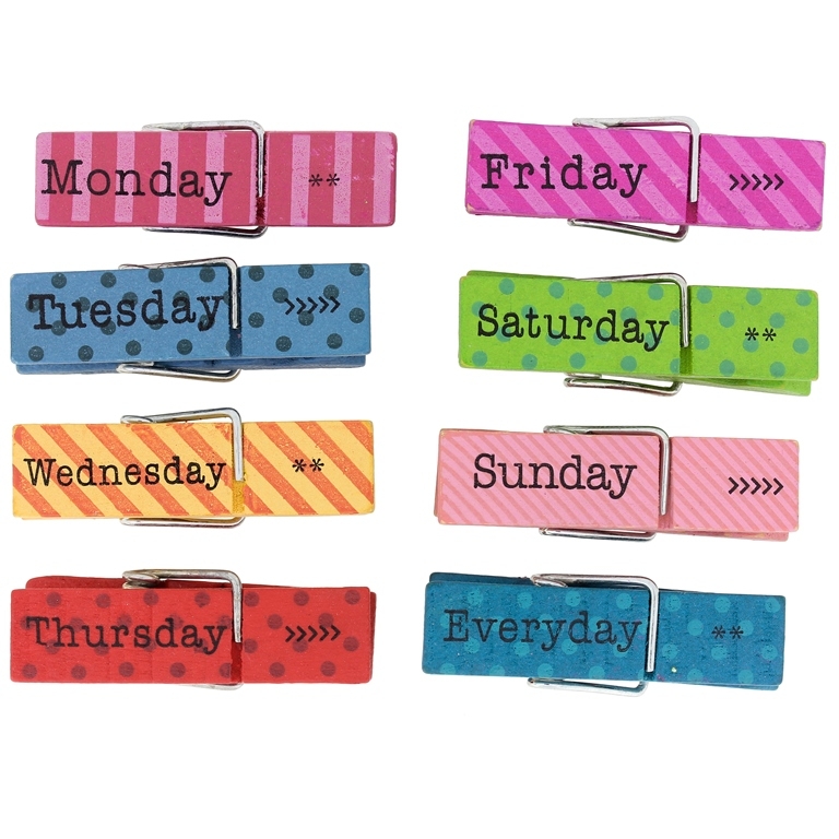 WOODEN FIGURES - CLOTHESPIN WITH INSCRIPTION - COLORFUL - MIX MODELS - 45х12х12mm MIX - 10pcs.