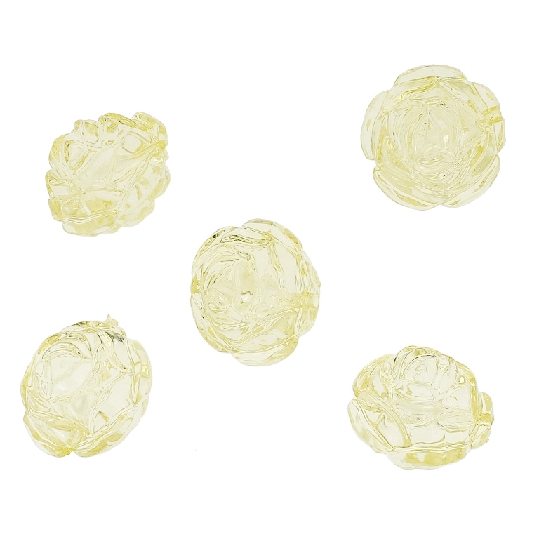 TRANSPARENT PLASTIC BEADS - BALL ROSE - 24mm YELLOW (LIGHT) V19 - 50g Hole-3.0mm (9pcs.)