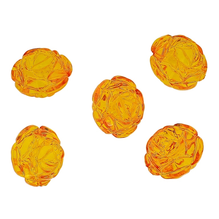 TRANSPARENT PLASTIC BEADS - BALL ROSE - 24mm ORANGE V25 - 50g Hole-3.0mm (9pcs.)