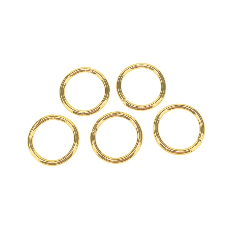 METAL ELEMENTS - JUMP RINGS - 2x16mm GOLD COLOR - NICKEL FREE - 50g (43pcs.)