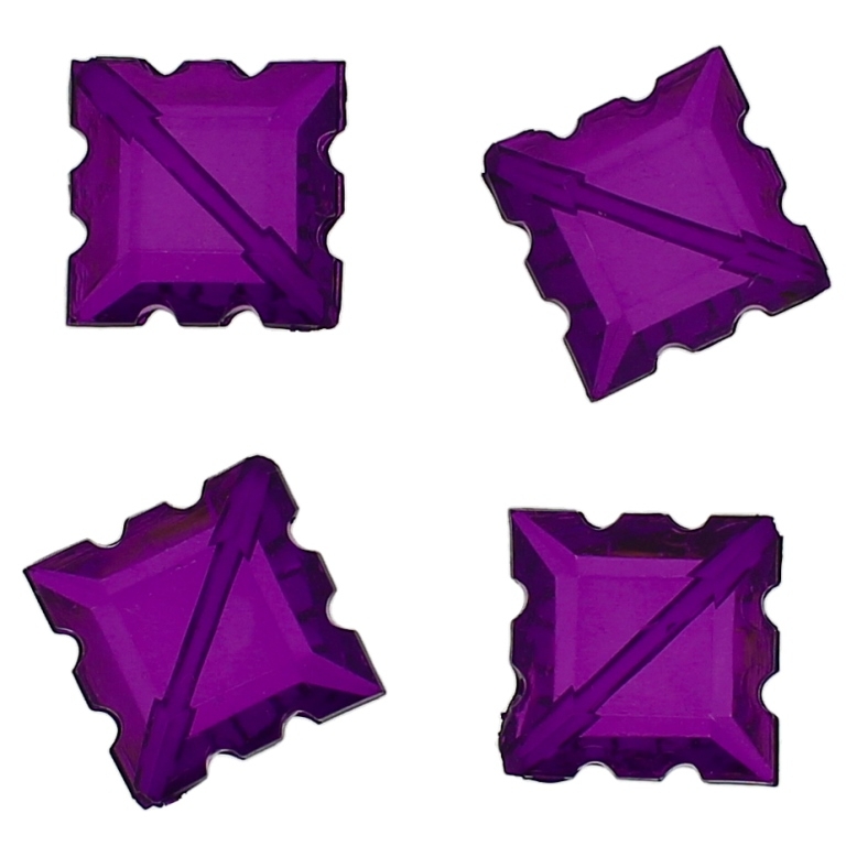 TRANSPARENT PLASTIC BEADS - TILE RELIEF - 22x16x7mm VIOLET (DARK) V54 - 50g Hole-1.5mm (35pcs.)