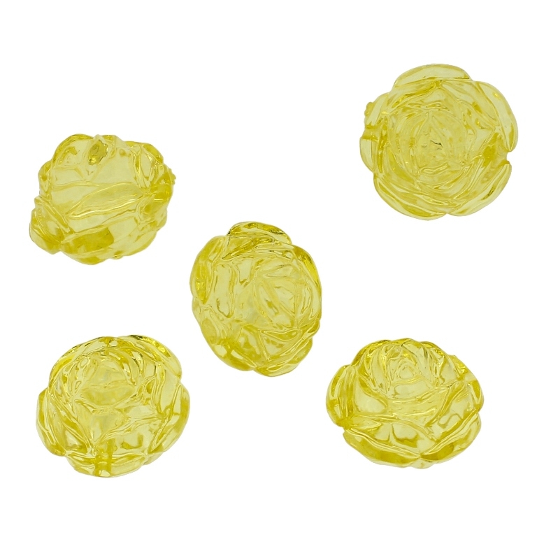 TRANSPARENT PLASTIC BEADS - BALL ROSE - 24mm YELLOW V22 - PACKAGE 500g Hole-3.0mm (90pcs.)