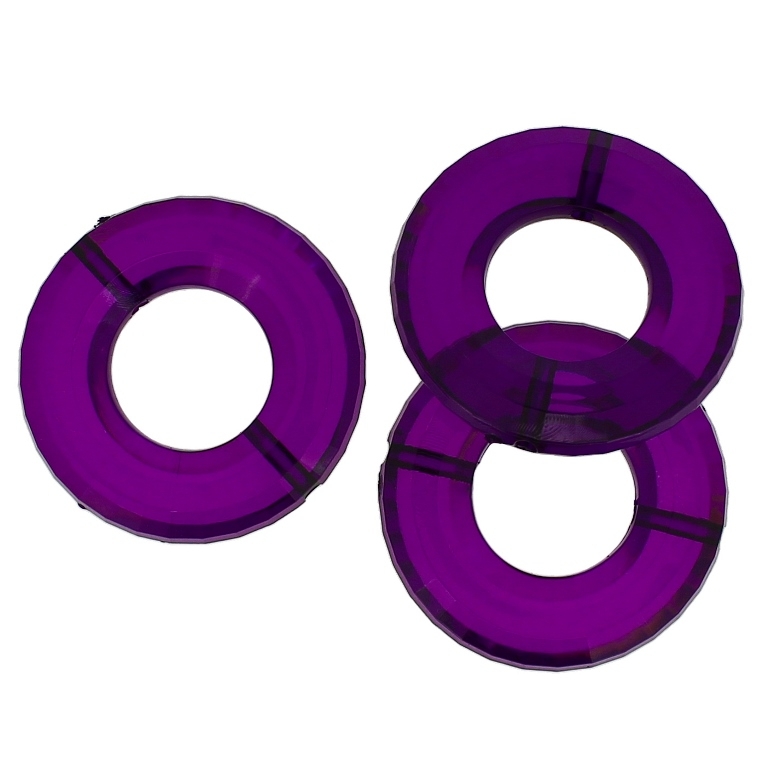 TRANSPARENT PLASTIC BEADS - RING FACETED 02 - INNER HOLE 16mm - 34x7mm VIOLET (DARK) V54 - 50g Hole-2.0mm (10pcs.)