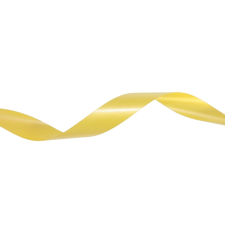 DECORATIVE RIBBON FOR FLOWERS AND PACKAGING - PVC - MONOCHROME - 1.8cm YELLOW 015А - 7.5meters