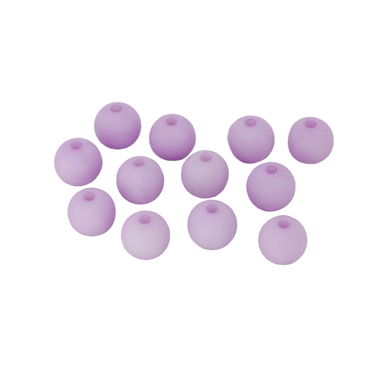 OPAQUE MATTE PLASTIC BEADS - BALL - 10mm PURPLE (LIGHT) С36 - PACKAGE 500g Hole-1.8mm (880pcs.)