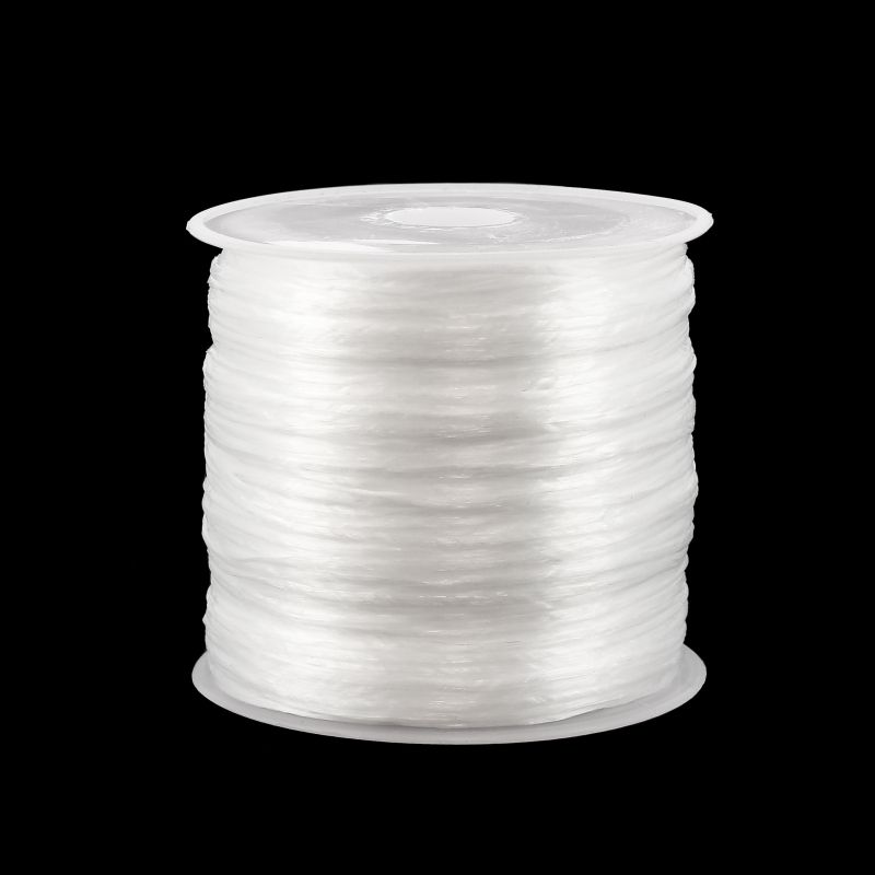 ELASTIC CRYSTAL STRING - FLAT - 0.8mm WHITE - 100meters - NOT USED
