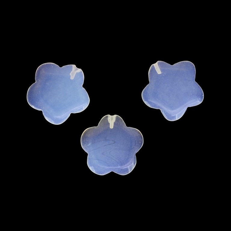 NATURAL STONE PENDANT FOR PIN - FLOWER 05 - 20x4mm - MOONSTONE - PACKAGE 20pcs. Hole-0.8mm