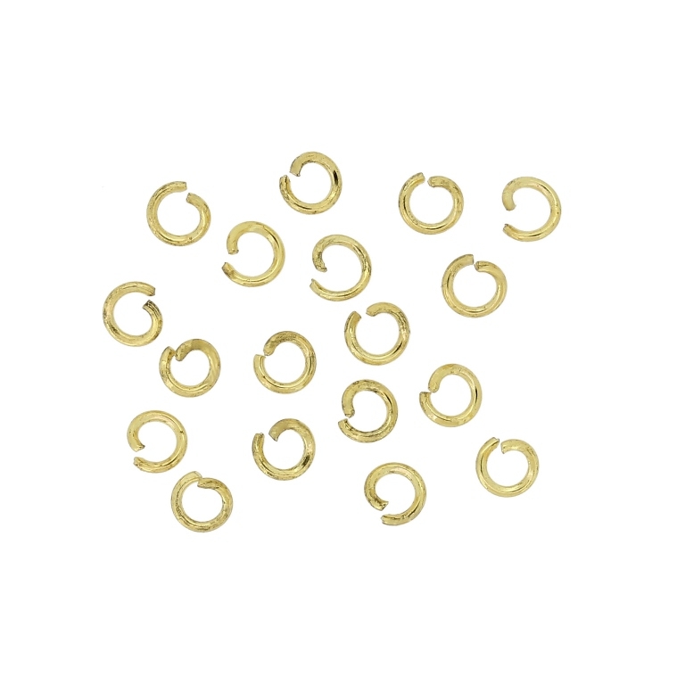 METAL ELEMENTS - JUMP RINGS OPEN - 0.7x4mm GOLD COLOR - NICKEL FREE - PACKAGE 500g (14150pcs.)