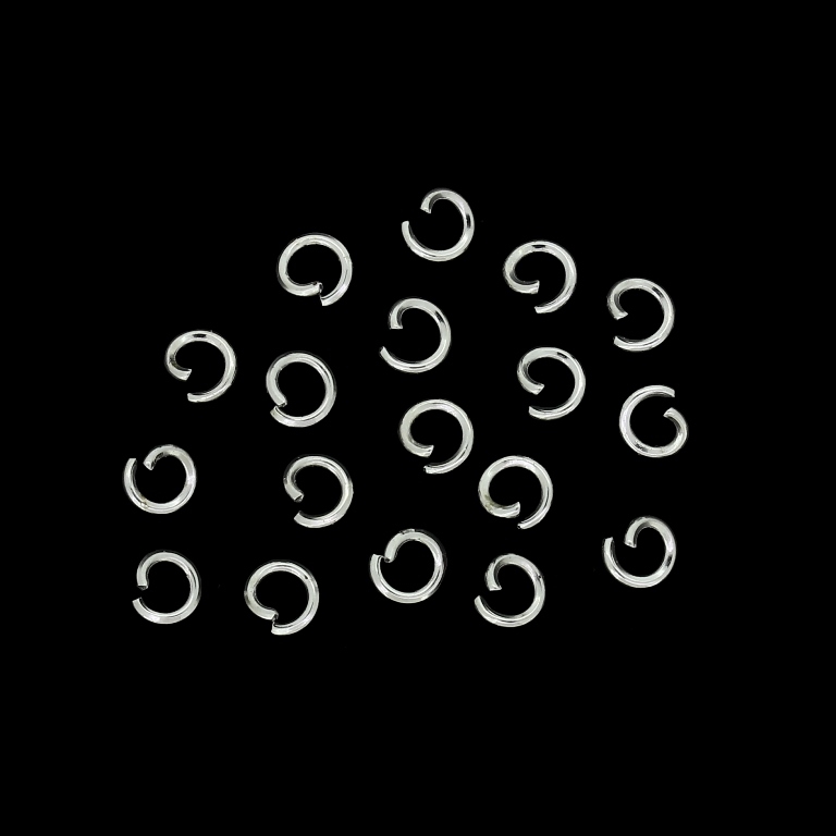 METAL ELEMENTS - JUMP RINGS OPEN - 0.7x4mm NICKEL COLOR - NICKEL FREE - 50g (1515pcs.)