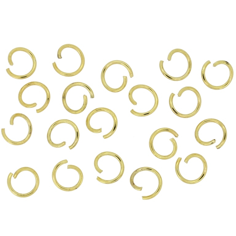 METAL ELEMENTS - JUMP RINGS OPEN - 0.7x6mm GOLD COLOR - NICKEL FREE - 50g (870pcs.)