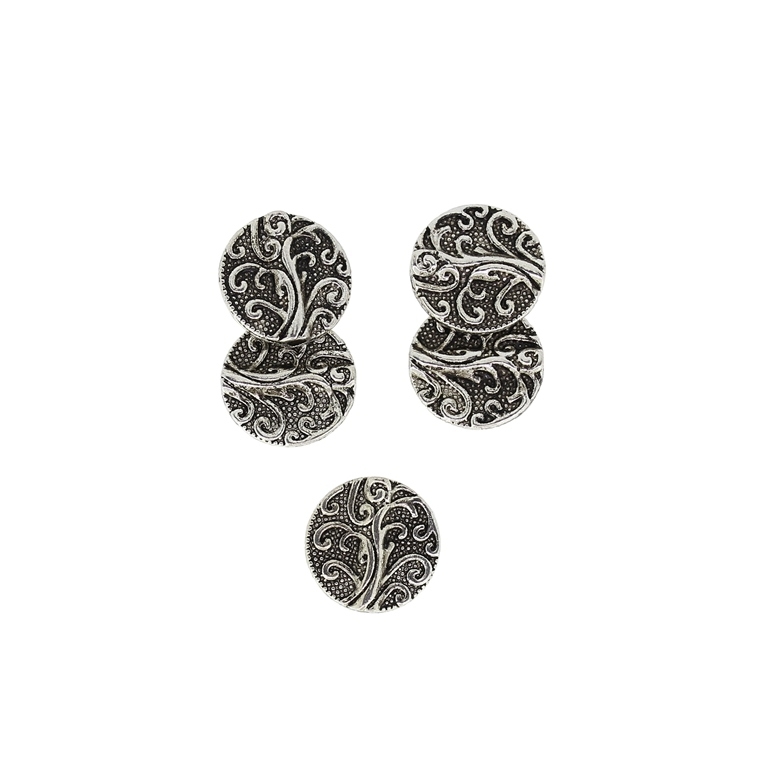 METAL BEADS - CIRCLE 03 THE TREE OF LIFE - 13x3mm NICKEL - 10pcs. Hole-1.8mm