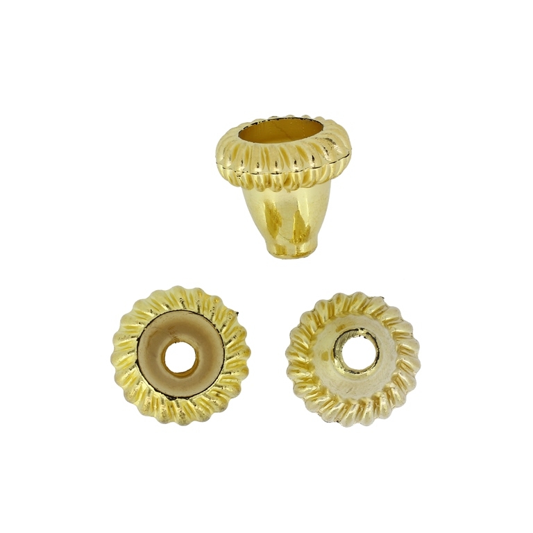 METAL PLATED PLASTIC / CCB BEADS - HAT BELL 01 - 19(Hole-12mm)x18mm GOLD - SECOND-RATE - 50g Hole-5.0mm (32pcs.)