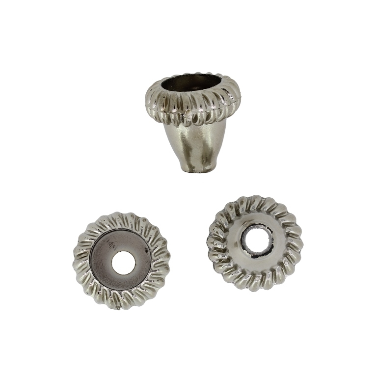 METAL PLATED PLASTIC / CCB BEADS - HAT BELL 01 - 19(Hole-12mm)x18mm NICKEL - 50g Hole-5.0mm (30pcs.)