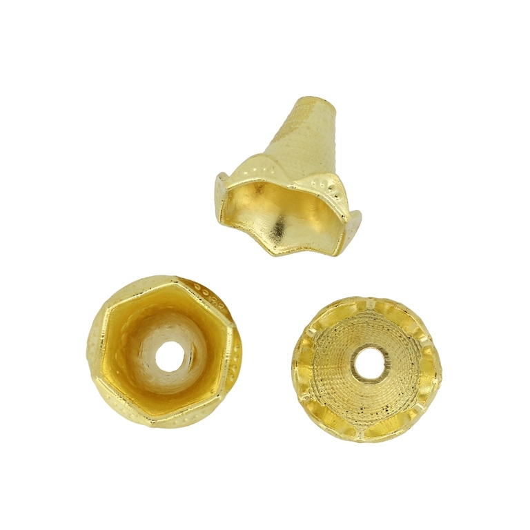 METAL PLATED PLASTIC / CCB BEADS - HAT BELL 02 - 21x19mm GOLD - SECOND-RATE - PACKAGE 250g Hole-4.2mm (250pcs.)