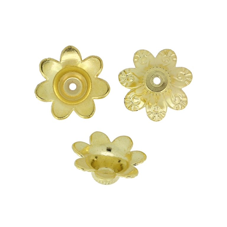 METAL PLATED PLASTIC / CCB BEADS - HAT FLOWER 06 BELL - 25x9mm GOLD - 50g Hole-2.5mm (65pcs.)