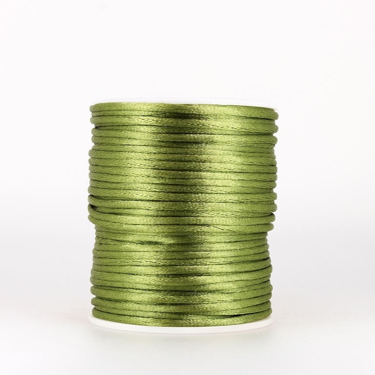 SATIN THREAD 2.0mm - GREEN MILITARY 234 - 50meters