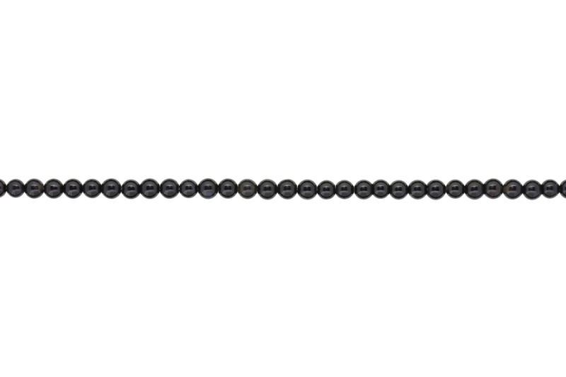 NATURAL STONE BEADS - ONYX BLACK - 4mm - STRING (94pcs.) Hole-1.0mm