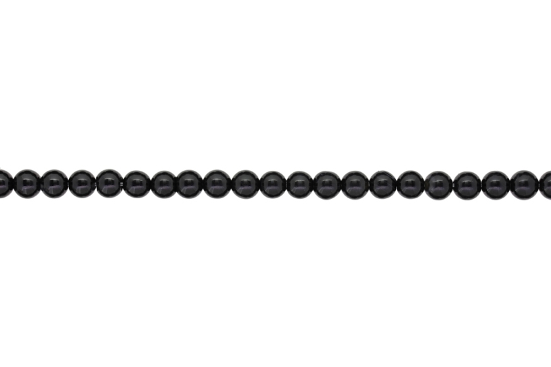 NATURAL STONE BEADS - ONYX BLACK - 6mm - STRING (64pcs.) Hole-1.0mm