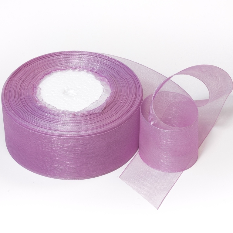 ORGANZA RIBBON 4.0cm - PURPLE 181 - PACKAGE 4х50yards(45m)