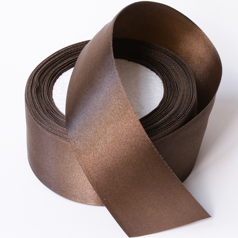 SATIN RIBBON 4.0cm - BROWN 000 - PACKAGE 5x25yards(22m)