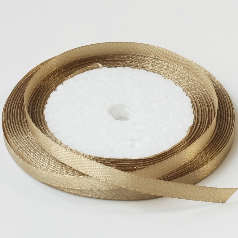 SATIN RIBBON 0.6cm - CHAMPAGNE (DARK) 118 - PACKAGE 10x25yards(22m)