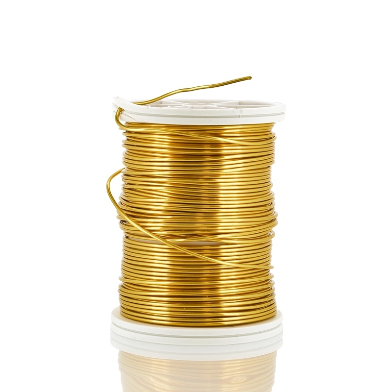 METAL ELEMENTS - COPPER WIRE WITH LACQUER COATING - 0.8mm GOLD 21 - 6x8.5meters