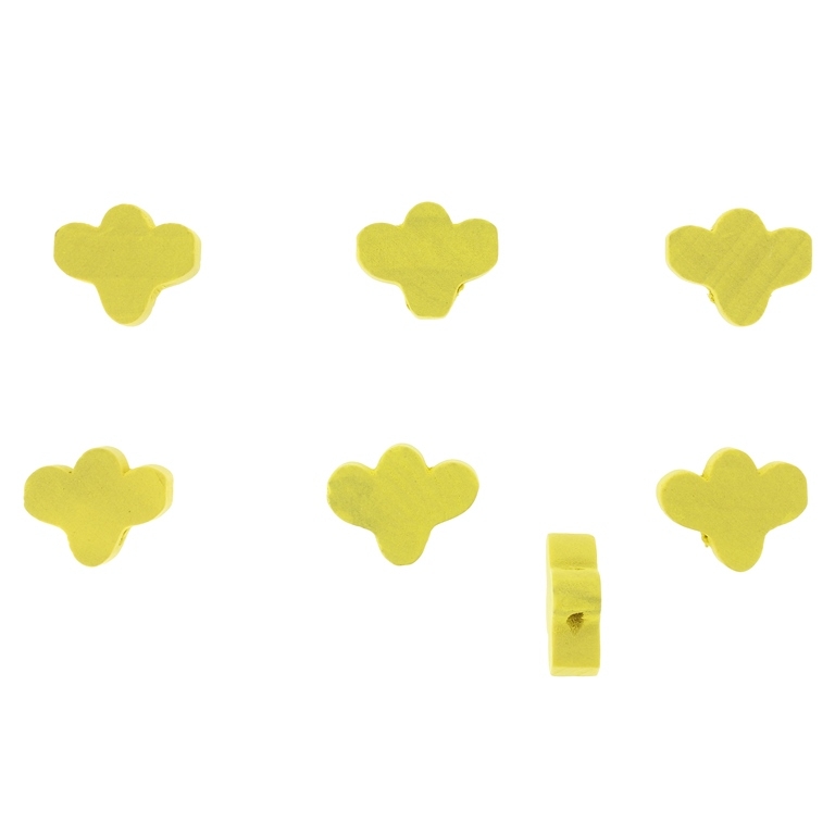 WOODEN FIGURES - 04 FOOT 01 - 18x14x6mm YELLOW - PACKAGE 250pcs. Hole-2.5mm