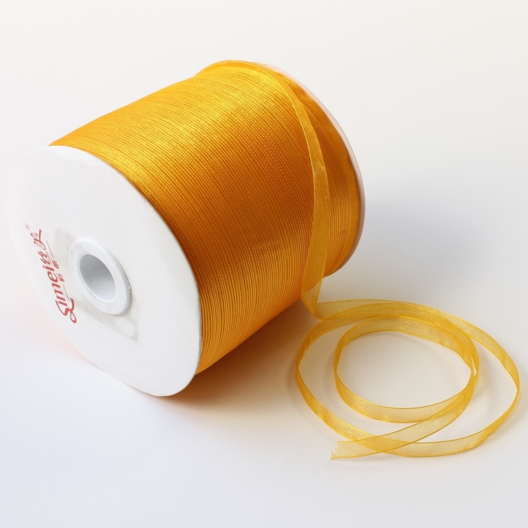 ORGANZA RIBBON 0.6cm - YELLOW (DARK) 016 - 500yards(450m)