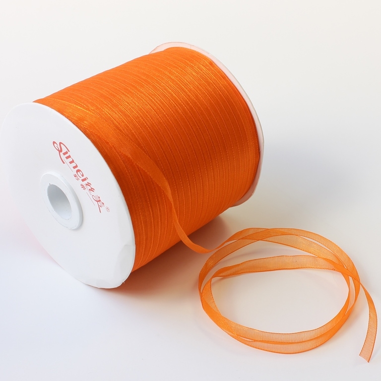 ORGANZA RIBBON 0.6cm - ORANGE 025 - 500yards(450m)