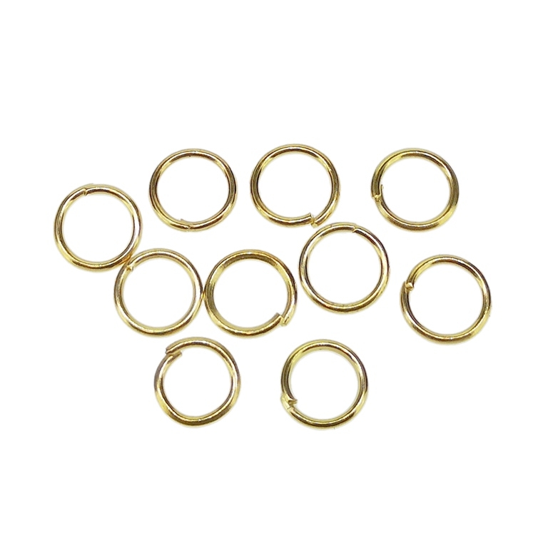 METAL ELEMENTS - JUMP RINGS - 0.7x6mm GOLD COLOR - NICKEL FREE - 50g (952pcs.)