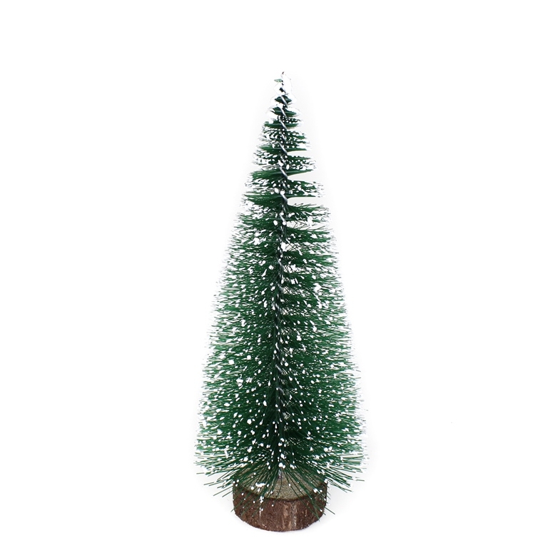 CHRISTMAS DECORATION - CHRISTMAS TREE 21x8cm - GREEN (DARK) WITH WHITE - PACKAGE 6pcs.