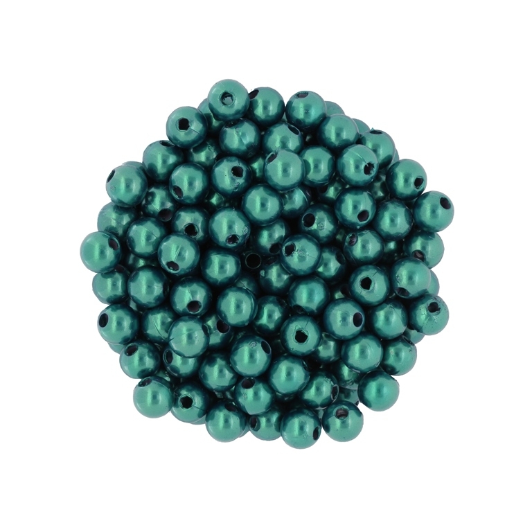 ACRYLIC IMITATION PLASTIC PEARLS - BALL - 6mm MINT (DARK) 78 - PACKAGE 500g Hole-2.0mm (5220pcs.)