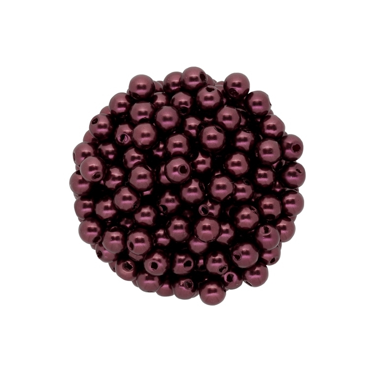 ACRYLIC IMITATION PLASTIC PEARLS - BALL - 6mm BORDEAUX (DARK) 79 - 50g Hole-2.0mm (466pcs.)