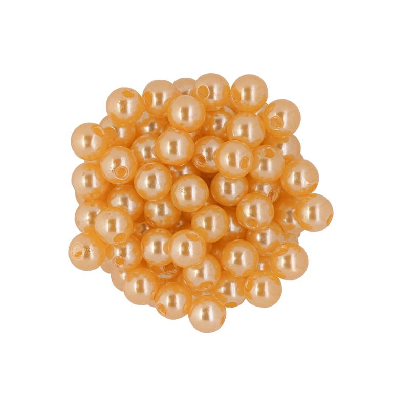 ACRYLIC IMITATION PLASTIC PEARLS - BALL - 8mm ORANGE 84 - 50g Hole-2.0mm (194pcs.)