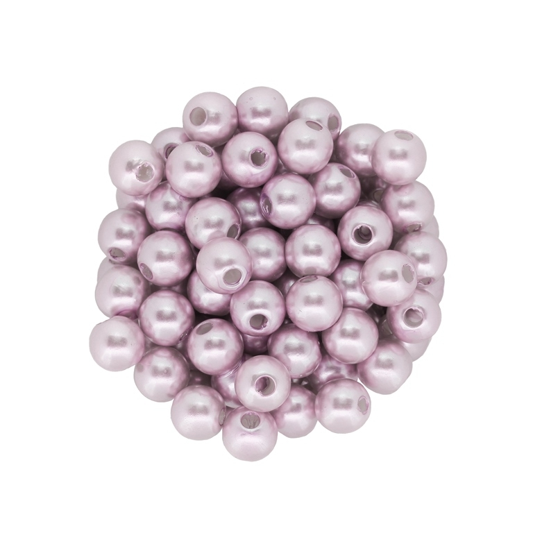 ACRYLIC IMITATION PLASTIC PEARLS - BALL - 8mm PURPLE (LIGHT) 81 - 50g Hole-2.4mm (200pcs.)