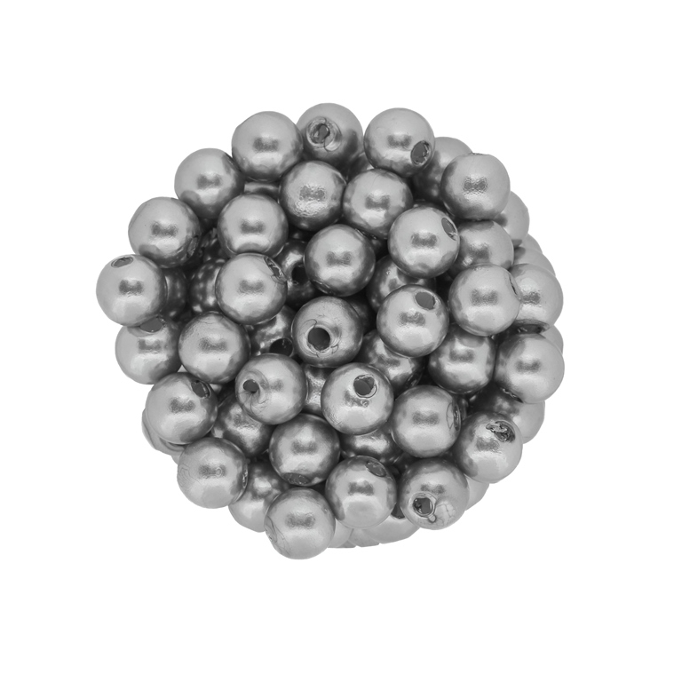 ACRYLIC IMITATION PLASTIC PEARLS - BALL - 8mm GRAY 88 - 50g Hole-2.0mm (207pcs.)