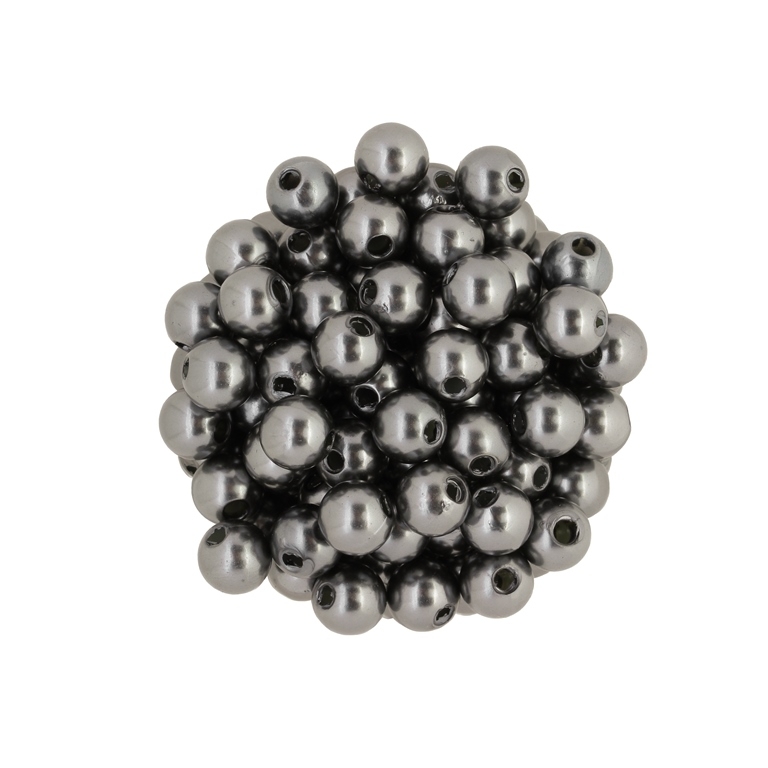 ACRYLIC IMITATION PLASTIC PEARLS - BALL - 8mm GRAY (DARK) 85 - 50g Hole-2.2mm (192pcs.)