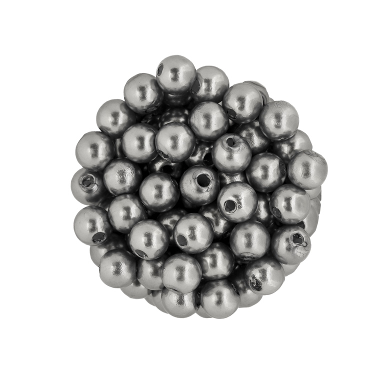 ACRYLIC IMITATION PLASTIC PEARLS - BALL - 8mm GRAY (DARK) 86 - 50g Hole-2.0mm (204pcs.)