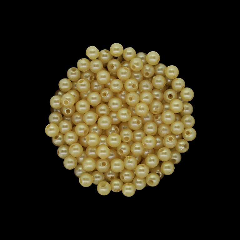 ACRYLIC IMITATION PLASTIC PEARLS - BALL - 5mm YELLOW 90 - 50g Hole-1.6mm (944pcs.)