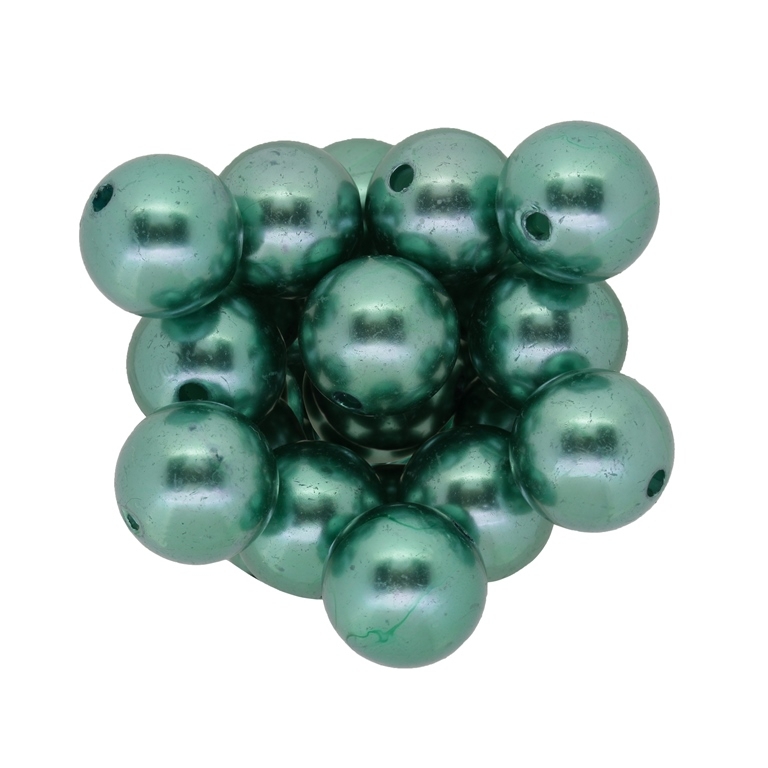 ACRYLIC IMITATION PLASTIC PEARLS - BALL - 16mm MINT 100 - PACKAGE 500g Hole-2.8mm (240pcs.)