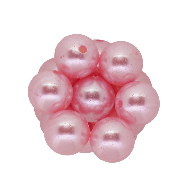 ACRYLIC IMITATION PLASTIC PEARLS - BALL - 18mm PINK (DARK) 17 - PACKAGE 500g Hole-2.8mm (178pcs.)