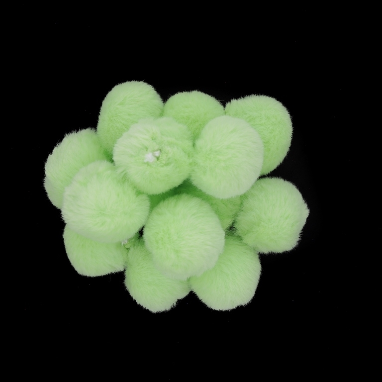 TEXTILE BEADS - POMPON ECO LEATHER - 22mm GREEN 18 - PACKAGE 100pcs.