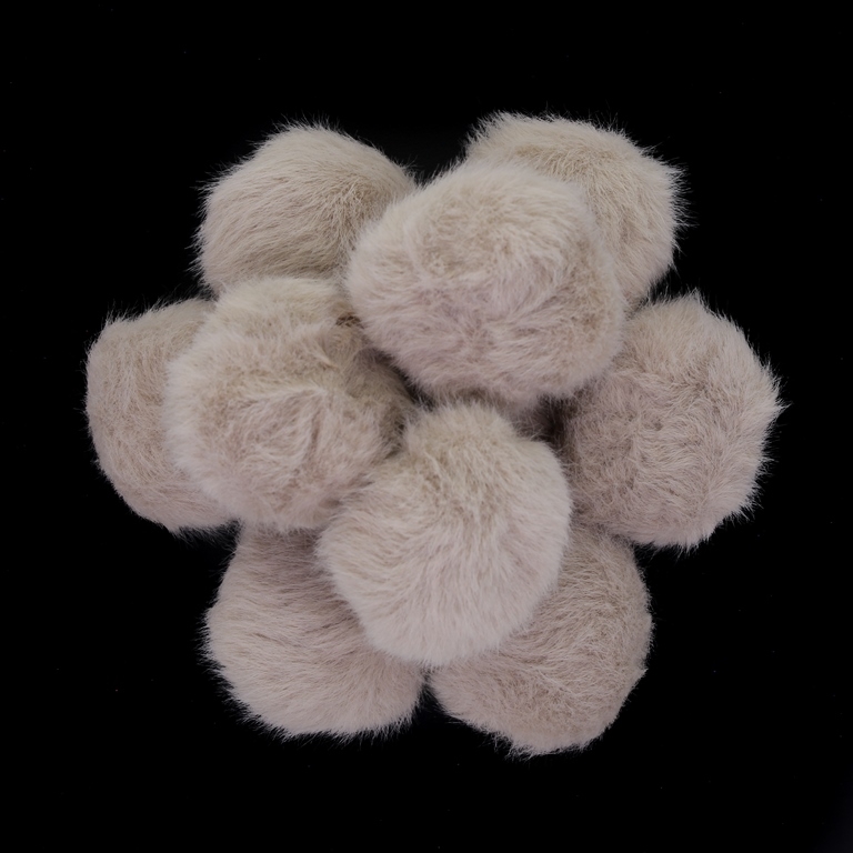 TEXTILE BEADS - POMPON ECO LEATHER - 30mm BEIGE 24 - PACKAGE 50pcs.