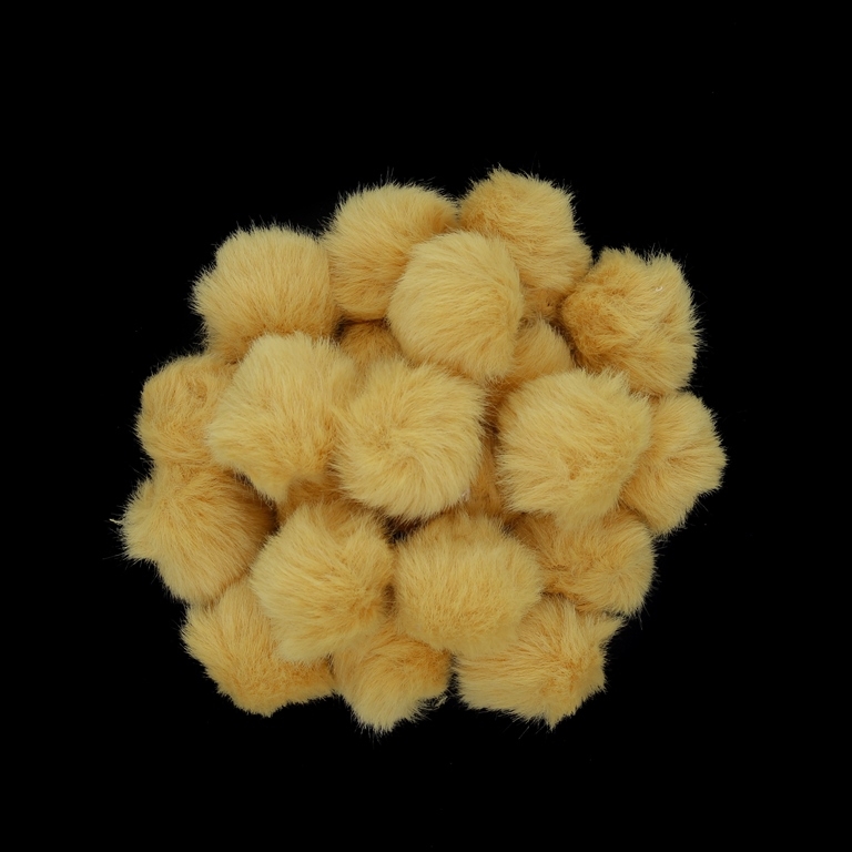 TEXTILE BEADS - POMPON ECO LEATHER - 18mm ORANGE (LIGHT) 17 - PACKAGE 100pcs. 