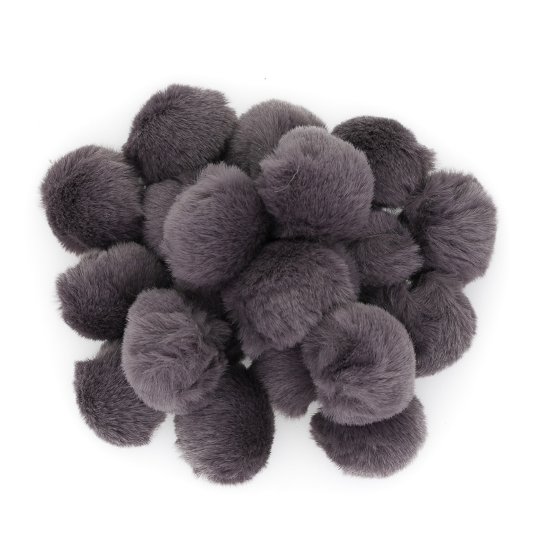 TEXTILE BEADS - POMPON ECO LEATHER - 24mm PURPLE (DARK) 23 - PACKAGE 100pcs. 